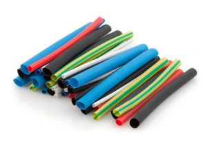 Heat-shrink tubing on a white background